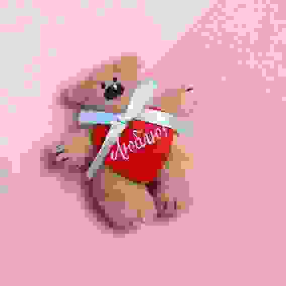 Мягкая игрушка-магнит &quot;Люблю&quot;мишка с бантиком 1528171