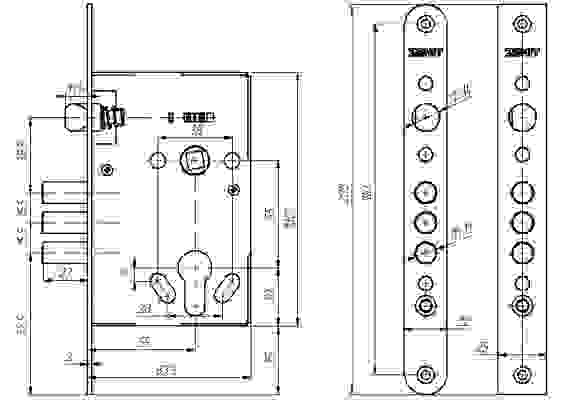Замок врезной ЗВ4.009 (корпус) Зенит