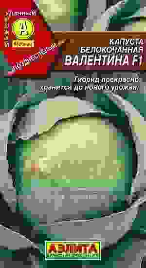 Семена капуста белокачанная Валентина F1 Лидер 0,1г Аэлита