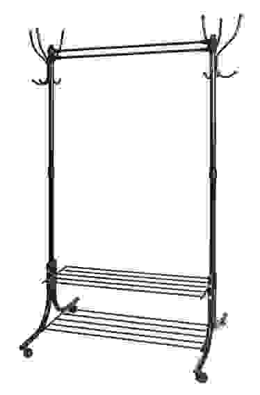 Вешалка гардеробная с полками для обуви ВГП90-6/Ч черный