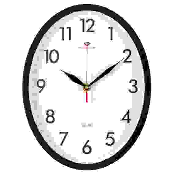 Часы настенные овал 22,5х29см, корпус черный \&quot;Классика\&quot; \&quot;Рубин\&quot;