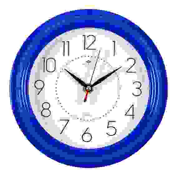 Часы настенные круг d=21см, корпус синий &quot;Классика&quot; &quot;Рубин&quot;