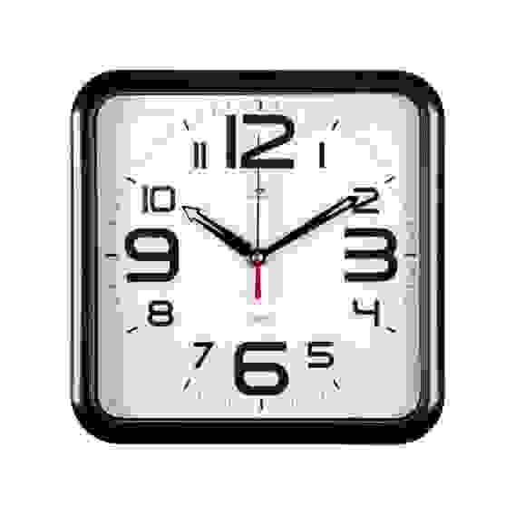 Часы настенные квадрат 22х22см, корпус черный &quot;Классика&quot; &quot;Рубин&quot;