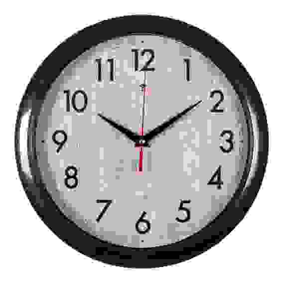 Часы настенные круг d=29см, корпус коричневый &quot;Структура дерева&quot; &quot;Рубин&quot;