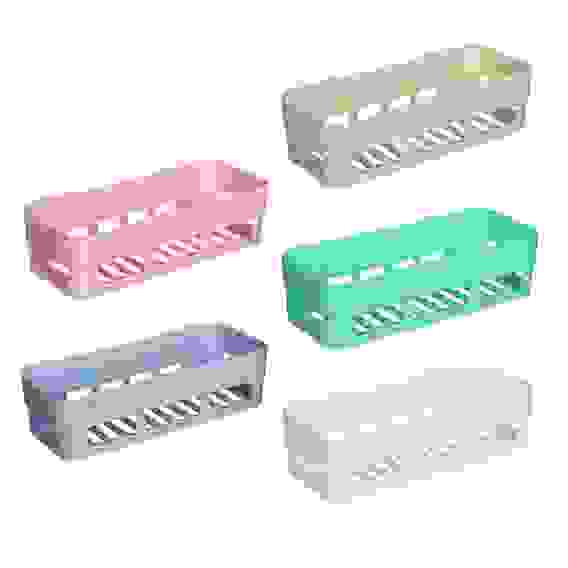 Полка универсальная с самоклеящимся креплением, пластик, 7x11x25,5см, 5 цветов VETTA