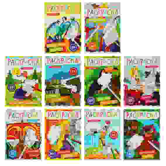 Раскраска с наклейками "Раскрась и наклей", 12 стр., бумага, 21х30см, 10 видов ХОББИХИТ