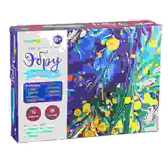 Набор для творчества \"Эбру\", бумага, пластик, краски, 12 цветов, 29,3х6х21,8см ХОББИХИТ