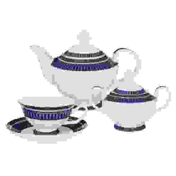 Набор чайный 14пр, чашка 210 мл, чайник 1100 мл, сахарница 310 мл, кост. фрф MILLIMI Синий Монфор