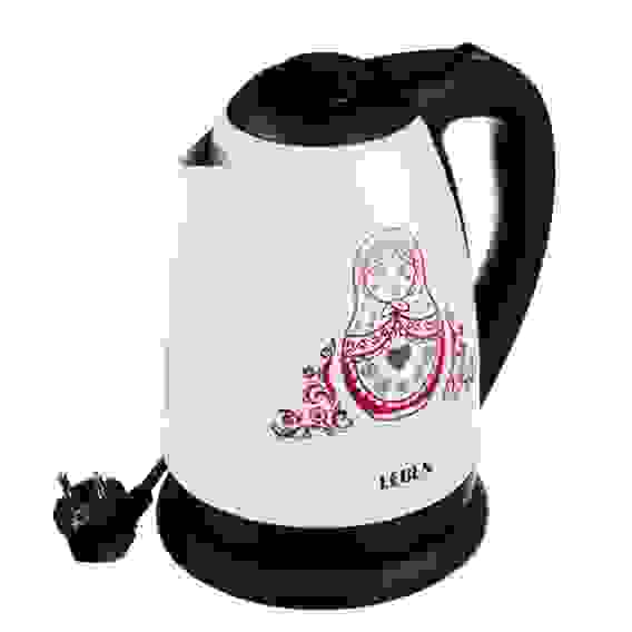 Чайник электрический 1,8л, 1500Вт, нерж. сталь, терморисунок матрешка LEBEN