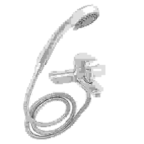 Смеситель для ванны SK1087, короткий излив, с душ набором, керам. картридж 35мм, цинк СоюзКран