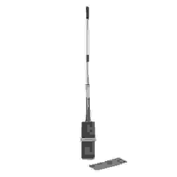 Швабра 360° съемная с отжимом и щеткой для чистки доп.насадка 36см 123см нерж.сталь пластик VETTA