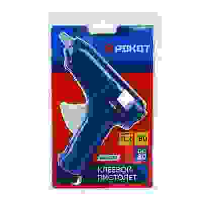 Пистолет клеевой электр. GG-80, 80Вт.нагрев 3-5 мин, 9 гр/мин, +2 стержня 11мм РОКОТ