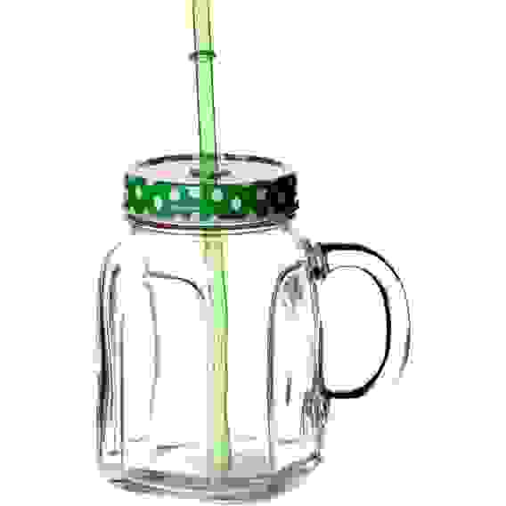 Кружка с метал.крышкойи трубочкой зелен., 450мл 80388 КР ЗЕЛ SL Homemade