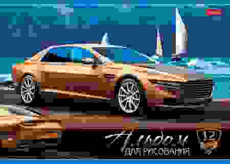 АЛЬБОМ для рисования 12л А4ф на скобе серия -АВТОстиль-