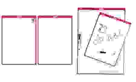 Доска для заметок и рисования двухсторонняя 240х340мм Hatber с маркером в пакете с европодвесом