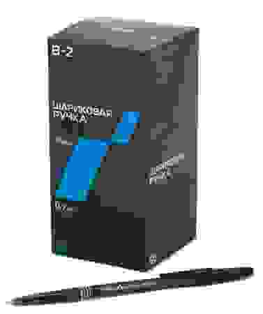 РУЧКА Hatber шариковая B-2 Черная 0,7мм с колпачком и клипом чернила на масл.основе 50шт в карт. Мин