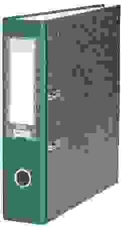 Папка -Регистратор с арочным механизмом А4,с карманом на корешке, 70мм Hatber Мраморная Темно-зелена