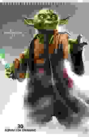 АЛЬБОМ для рисования 30л А4ф перфорация на отрыв на спирали 5 диз.в блоке серия -Звёздные войны-( L