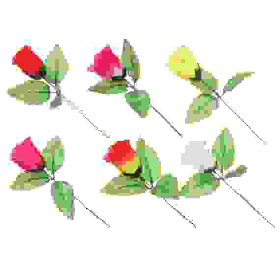 Цветок искусственный в виде розы, 35-40 см, пластик, 4 цвета