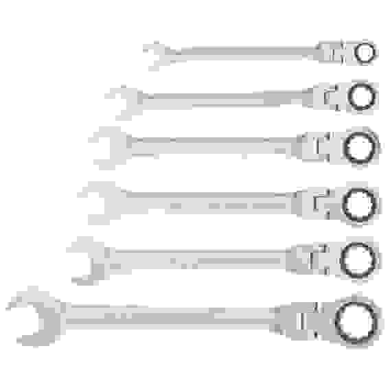 Набор ключей комбинированных, трещоточных шарнирных 6шт.// Matrix