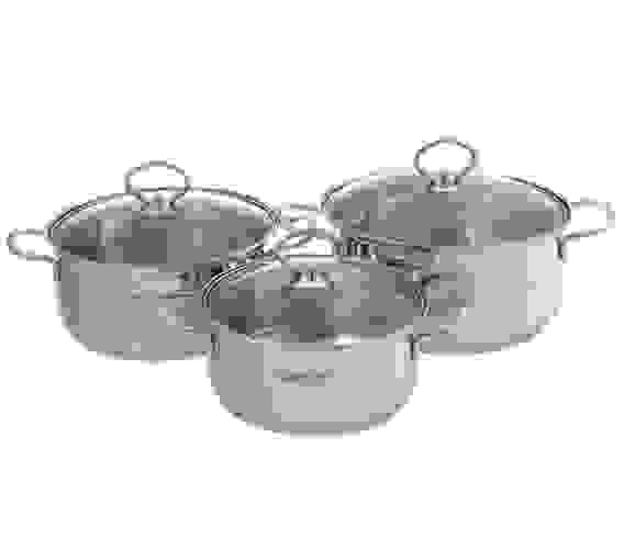 Набор кастрюль 6пр [ЛИРА] (1,6л+2,2л+3,2л)