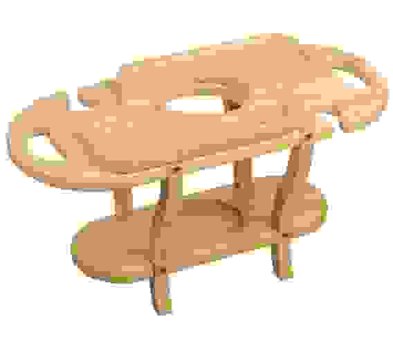 Столик-поднос д/вина с менажницей бамбук 45*20*23,5см