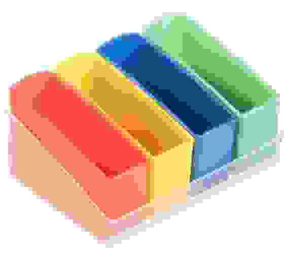 Органайзер для мелочей 128*88*60мм 4-х секционный ЦВЕТНОЙ