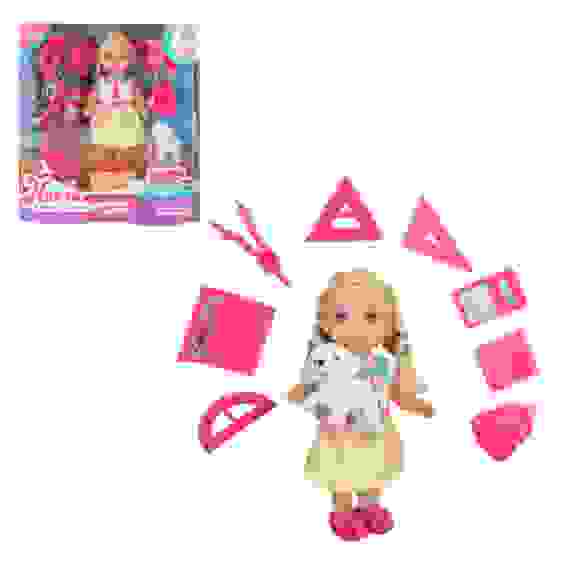 Кукла в виде малышки-ученицы с питомцем, 11,5см,10пр, ABS, полиэстер, 14,5х16,5х4,5см ИГРОЛЕНД