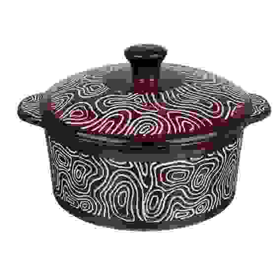 Горшочек с крышкой для запекания и сервировки, керамика, 16,5х13,5х10см, 480мл, шоколад MILLIMI