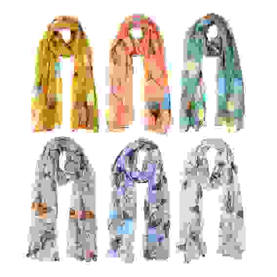 Палантин женский Весна, 100% полиэстер, 70х175см,2 дизайна GALANTE