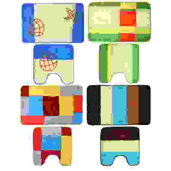 Набор ковриков 2шт для ванной и туалета, акрил, 50x80см + 50x50см, 4 дизайна VETTA