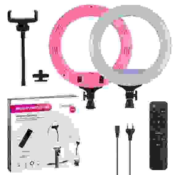 Селфи кольцо 32cm M-32 с пультом розовый