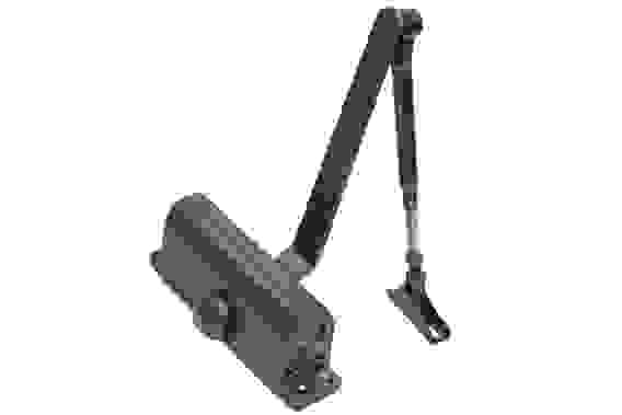 Доводчик дверной (TD-100) с фиксацией 90° серый