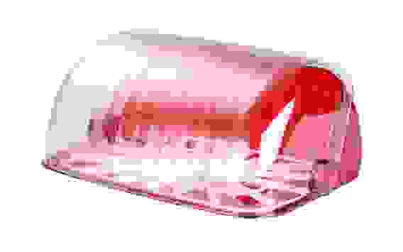 Хлебница \"Изобилие\" (прозрачно-белый, тонированный красный)