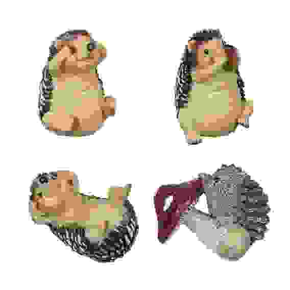 Фигура садовая "Ежики", 14-15см, полистоун, 4 дизайна INBLOOM