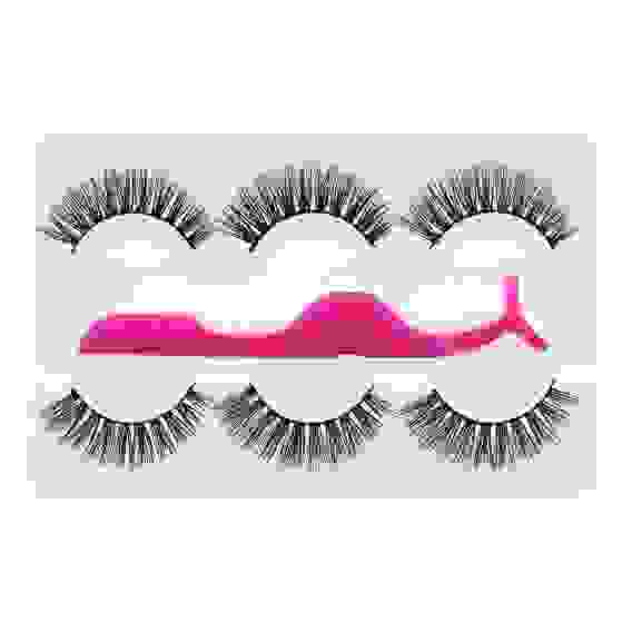 Набор накладных ресниц 3 пары + пластиковый пинцет ЮниLook