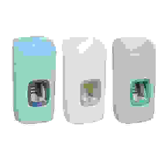 Дозатор автомат. настен. д/зуб.пасты с держателем под 2 зуб.щетки,7х6х13,5см, пластик, 3 цвета VETTA