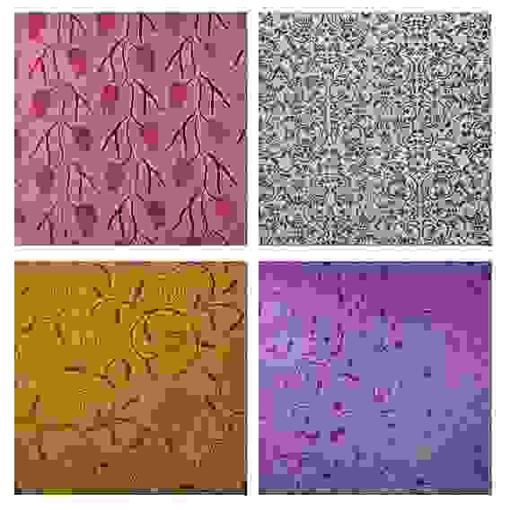 Пленка самоклеящаяся, 45см х 8м, ПВХ, блестящая "Цветы", 4 дизайна