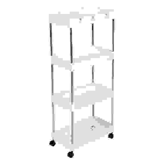 Этажерка на колесиках, 4 полки, нерж.сталь, полипропилен, 40х22х86см VETTA