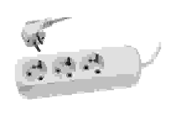 Удлинитель СИБИН 2м/3гн с/з ПВС сечение 0,75кв мм макс мощн 2200Вт