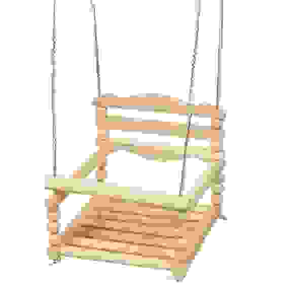 Качели детские подвесные 30*30*27см веревка, дерево усилен. круглое осн. Спорт