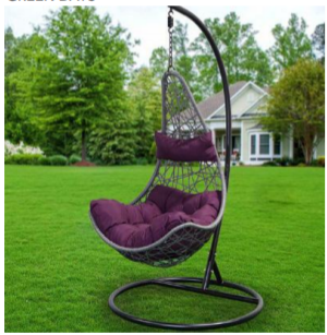 Качели садовые Кокон черный, подушка бордо до 150кг Спорт
