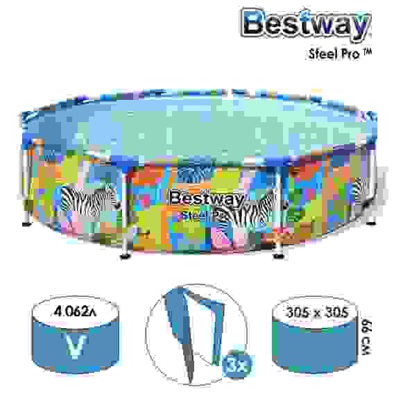 Бассейн каркасный 305х66см Steel Pro Bestway