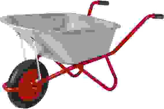 Тачка садово-строительная одноколесная 160кг 90л оцинк. сталь, стальные опоры d25мм Т-11 ЗУБР