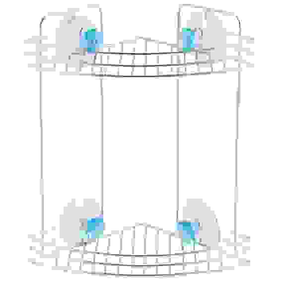 Полка угловая двухъярусная W2672 &quot;Бриллиант, синий&quot; (крепление: присоски)