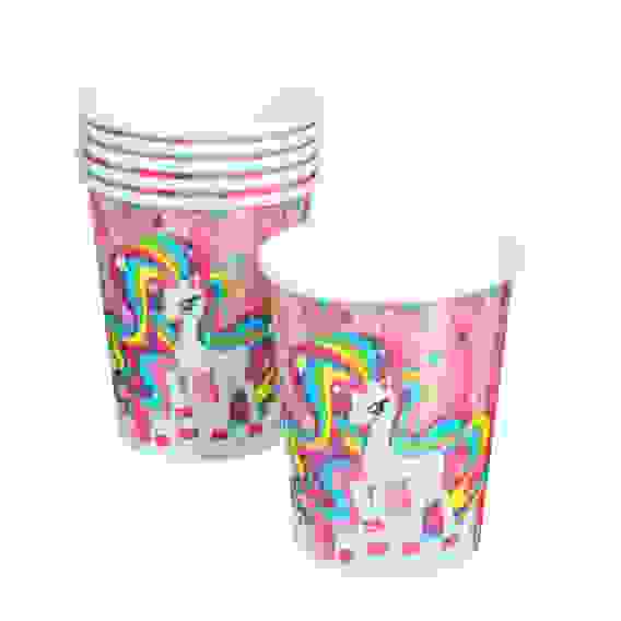 Набор бумажных стаканов 6шт, 200мл, с изображением Единорога