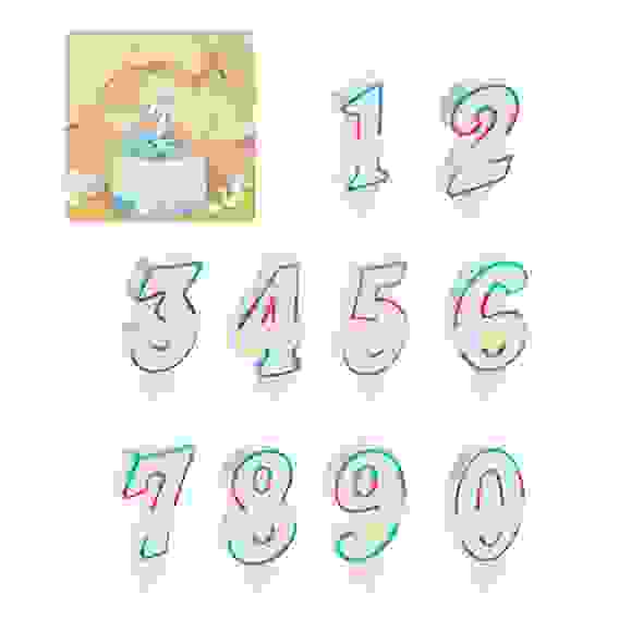 Свеча для торта в форме цифр, парафин (0-9) Капитан Весельчак