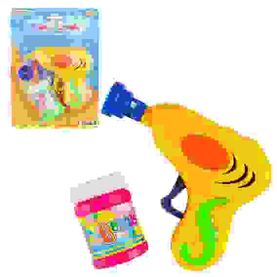 Пистолет для запуска мыл.пуз.механич., мыльный р-р 40мл, ABS, 17х20, 5х5см, 3 цвета ИГРОЛЕНД