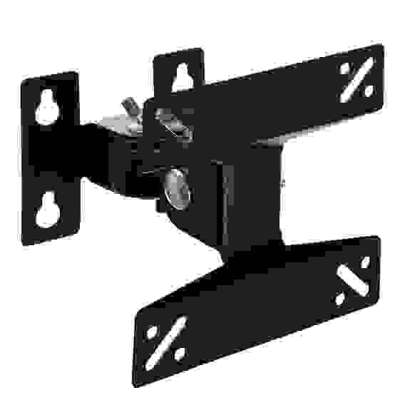 Кронштейн для ТВ наклонно-поворотный, 13\&quot;-27\&quot;, до 15кг, 75x75 до 100x100мм, мет LEBEN
