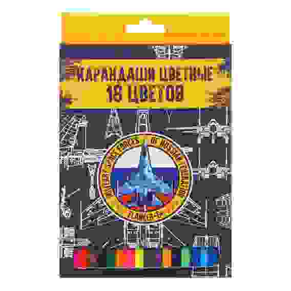 Карандаши цветные, 18 цветов, шестигранные заточенные, дерево, в карт.коробке с подвесом Фланкер
